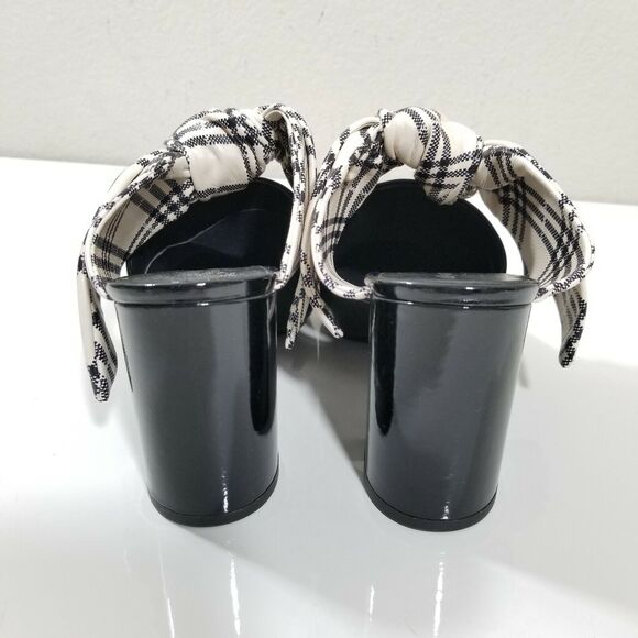 Self Portrait Lily Mules Block Heel Bow Black Leather Sz 9.5 NIB $460 - Picture 9 of 12